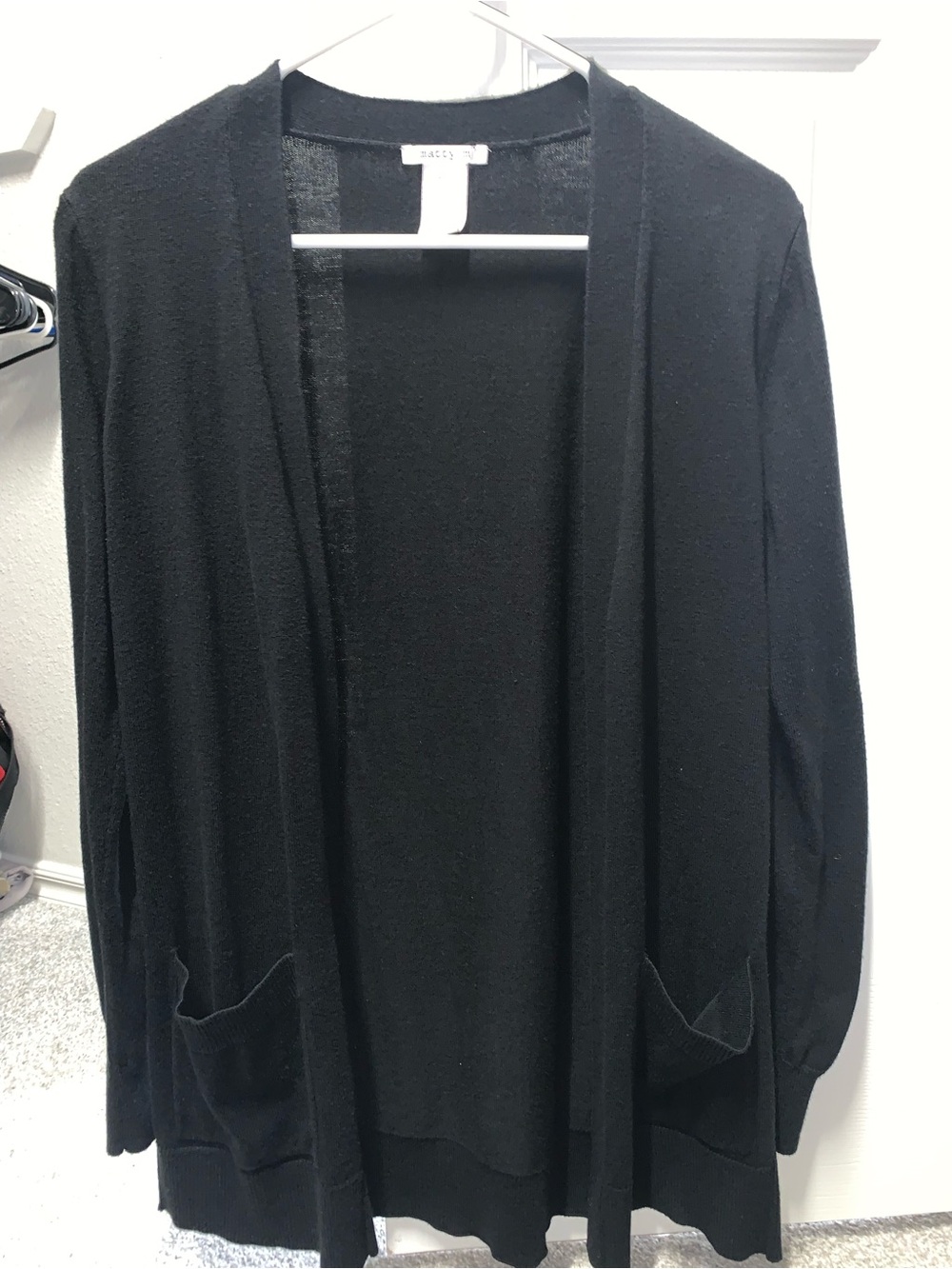 Matty M Black Open-Front Women’s Sweater Cardigan